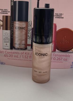 Міні-версія спрею для макіяжу iconic london mini prep set glow hydrating spray