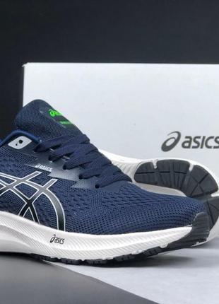 Asics gel-excite 10 сині з білим кросівки чоловічі легкі весняні демісезонні демісезон низькі літні сітка текстиль асікс