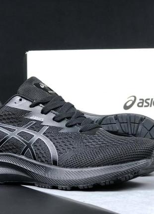 Asics gel-excite 10 черные кроссовки мужские легкие весенние демисезонные демисезон низкие летние сетка текстиль ассикс