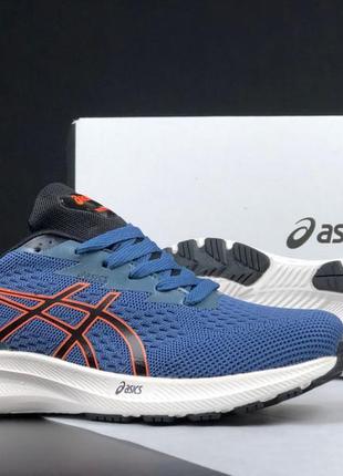 Asics gel-excite 10 сині з помаранчевим кросівки чоловічі легкі весняні демісезонні демісезон низькі літні сітка текстиль асікс6 фото