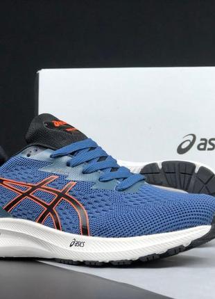 Asics gel-excite 10 сині з помаранчевим кросівки чоловічі легкі весняні демісезонні демісезон низькі літні сітка текстиль асікс