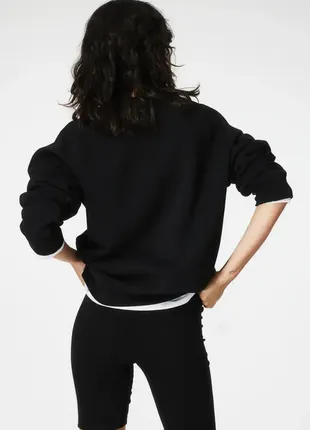 Базовый черный свитшот на флисе h&m кофта спортивная джемпер3 фото