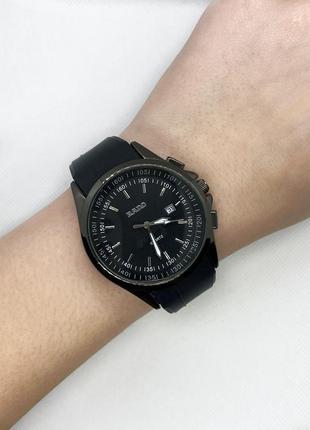 Годинник чоловічий наручний кварцовий з каучуковим ремінцем чорний ( код: ibw890b )5 фото