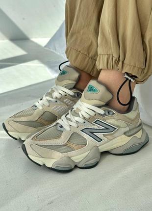 Premium кроссовки new balance 9060 low-top светло-коричневые2 фото