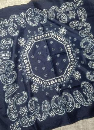 Бандана синяя, размер 55х55. бандана пейсли