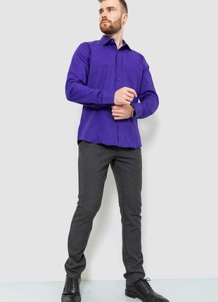 Рубашка мужская однотонная, цвет фиолетовый, 214r7081