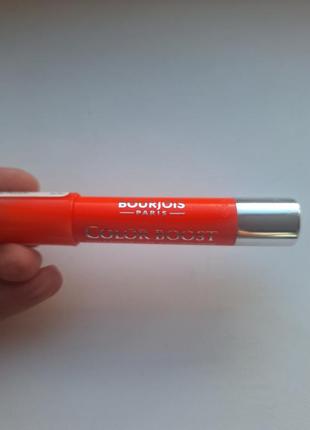 Помада-карандаш для губ bourjois make up color boost no03 orange punch6 фото