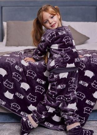 Теплая махровая детская пижама фемелилук3 фото