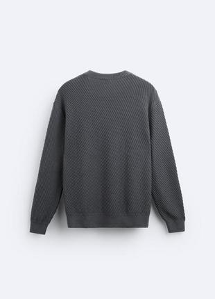 Хлопковый свитер с диагональной текстурой zara &lt;unk&gt; 3597/315 🖇️ в наличии м9 фото