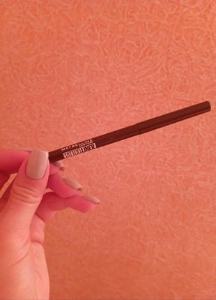 Автоматичний стійкий гелевий олівець для повік maybelline tattoo liner tattoo smokey liner 040 коричневий, 1 г