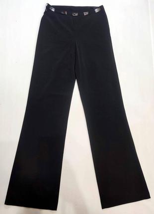 Новые черные классические брюки клеш от бедра с красивым поясом