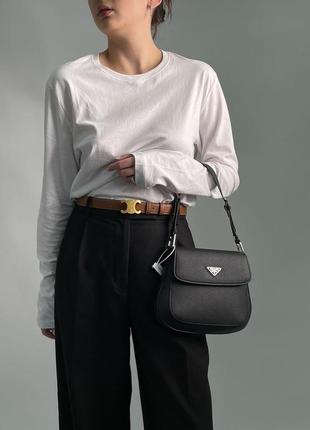 Женская сумка prada cleo brushed leather mini bag black3 фото