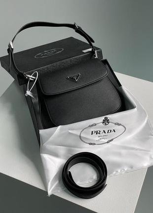 Женская сумка prada cleo brushed leather mini bag black4 фото