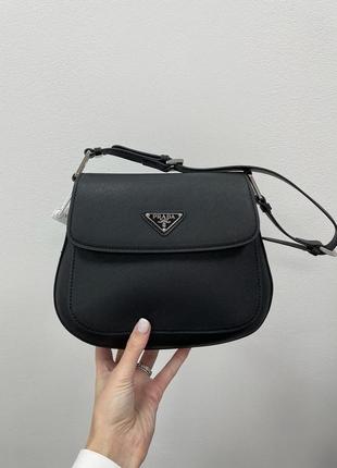 Женская сумка prada cleo brushed leather mini bag black7 фото
