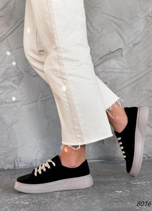 Кеды женские briana черные натуральная замша