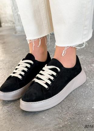 Кеды женские briana черные натуральная замша