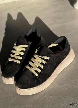 Кеды женские briana черные натуральная замша