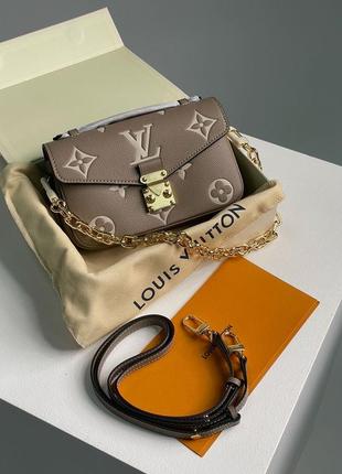 Женская сумка louis vuitton pochette métis east west bag beige3 фото