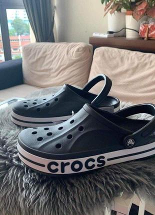 Крокс баябэнд клог черные crocs bayaband clog black white unisex9 фото