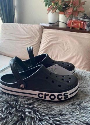 Крокс баябэнд клог черные crocs bayaband clog black white unisex10 фото