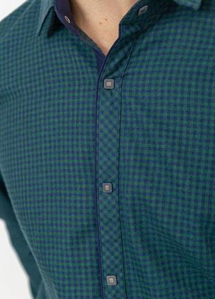 Рубашка мужская в клеку байковая, цвет зелено-синий, 214r99-33-0224 фото