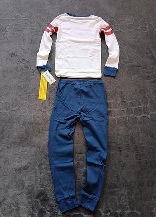 Пижама для мальчика carter's белая кофта и синие брюки с мячом футбол на 5 лет рост 104-110 см5 фото