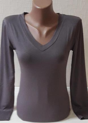Лонгслив женский, футболка с длинным рукавом вискоза, кофе1 фото