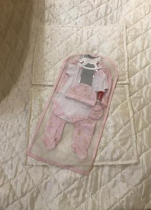 Подарочный набор одежды для новорожденной девочки (новый, комплект 5 шт)