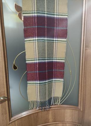 Вовняний шарф у клітинку (100% вовна)6 фото