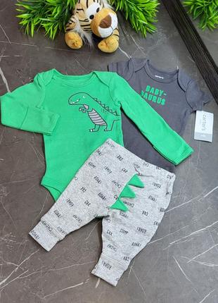 Carters набор 3 в 1 боди, боди с рукавом, штанишки3 фото