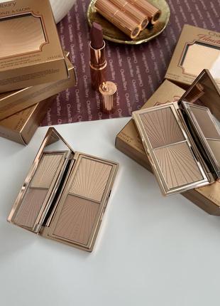 Лимитированная палитра для контуринга charlotte tilbury filmstar mini bronze & glow contour duo, новая, оригинал