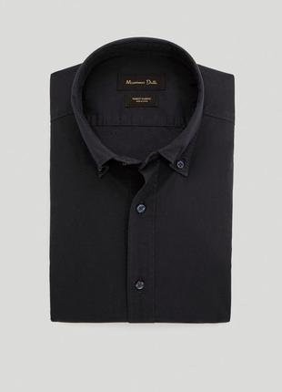 Рубашка мужская massimo duti темно синего цвета, коттоновая, размер s5 фото