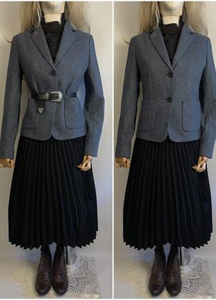 Винтажный теплый качественный шерстяной гусиная лапка пиджак жакет блейзер кардиган из шерсти