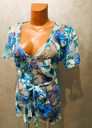 424.легкая летняя блузка в принт британской торговой марки модной одежды per una2 фото
