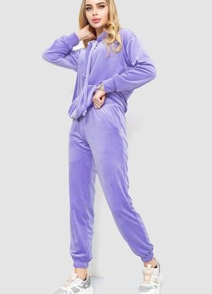 Спорт костюм женский велюровый, цвет фиолетовый 177r022