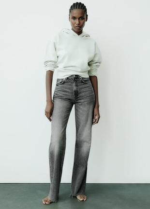 Джинси zara/джинси trf high-rise wide leg zara/ 6045/224 /сірі джинси zara нова колекція/