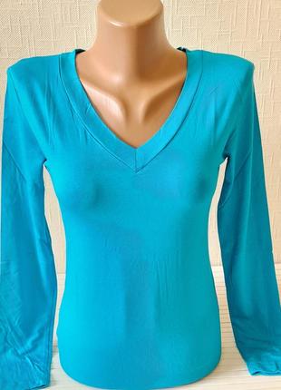 Лонгслив женский, футболка с длинным рукавом вискоза, мята