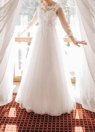 Волшебное свадебное белое платье1 фото