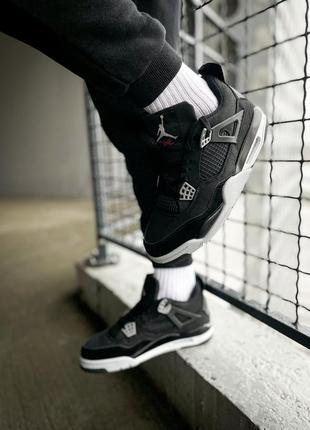 Кросівки жіночі / чоловічі чорні nike air jordan 4 se "black canvas"