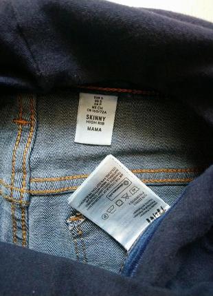 Джинсові штани для вагітних h&m mama skinny high rib4 фото