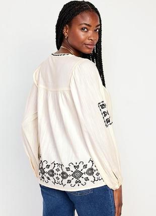 Жіноча вільна блуза з вишивкою в стилі бохо old navy 0884, 0866, 08674 фото