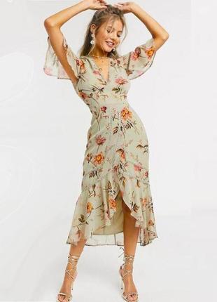 Распродажа платье hope &amp; ivy меди asos с цветочным принтом
