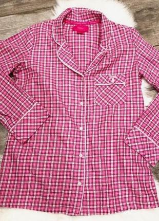Пижамная рубашка розового цвета в клетку от victoria’s secret3 фото