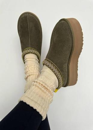 Женские угги ugg tazz platform burnt olive premium8 фото