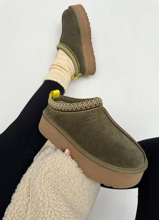 Женские угги ugg tazz platform burnt olive premium1 фото