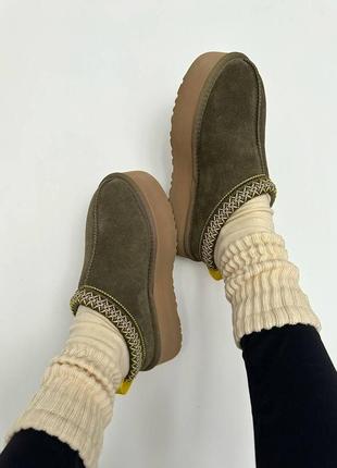 Женские угги ugg tazz platform burnt olive premium6 фото