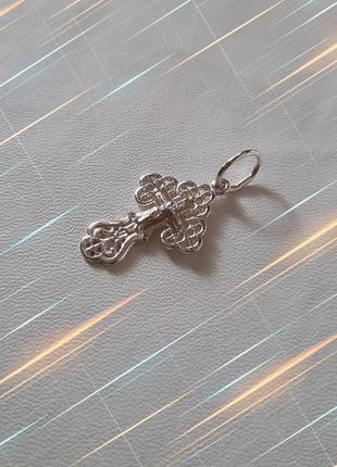 ✝ підвіска срібло хрест хрестик врятуй та збережи кулон