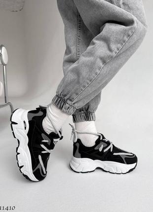Стильные и удобные кроссовки на каждый день =seven=, цвет: черный+серый, экокожа/резина7 фото
