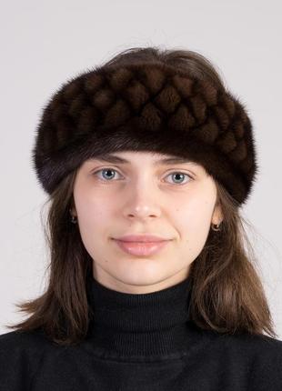Женская норковая повязка на голову