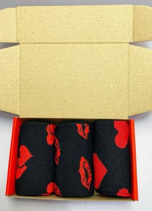 Подарочный бокс женских носков на 3 пар ❤️2 фото